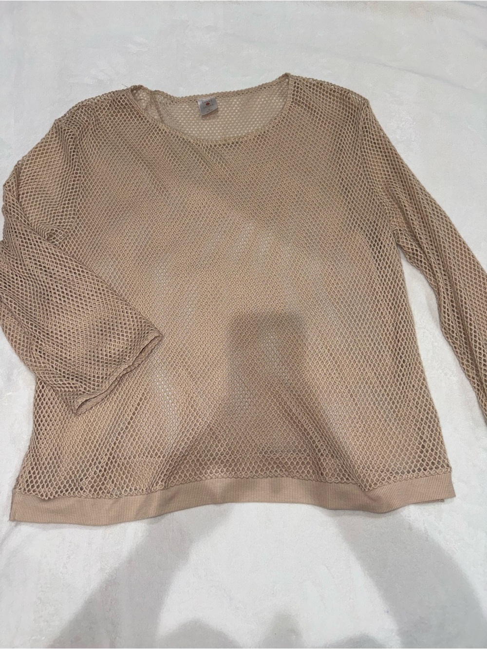 🤎 Shade & Shore Sheer Mesh Knit Pullover – Size M
